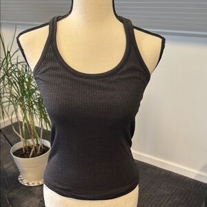 Lululemon Athletica Gray Fitted Ribbed Tank Top
